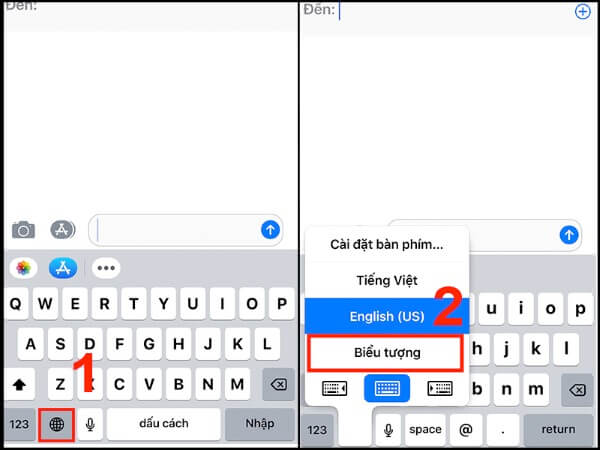 Chọn bàn phím Biểu tượng