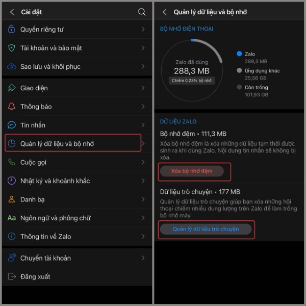 Chọn Xóa bộ nhớ đệm 