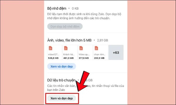 Chọn Xem và dọn dẹp