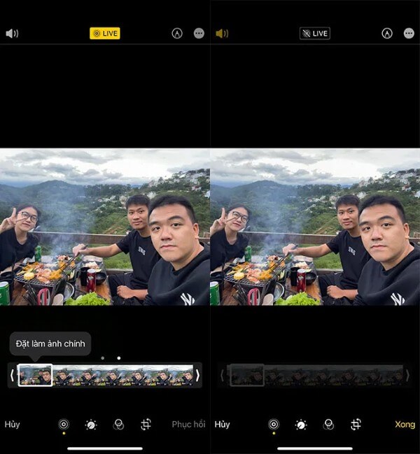 Chọn Đặt làm ảnh chính → nhấn Xong