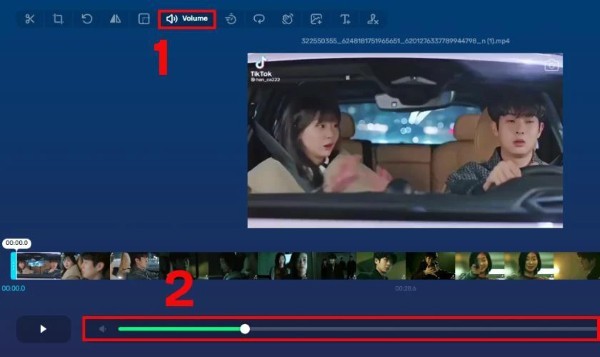 Chọn mục Volume và điều chỉnh âm lượng theo ý muốn