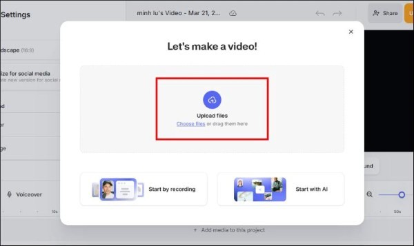 Chọn Upload files