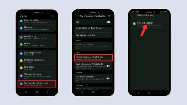 Mở ứng dụng Fake GPS và tiến hành thiết lập vị trí giả