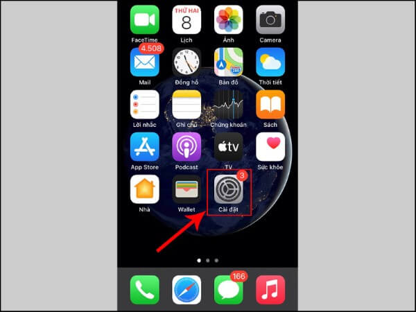 Mở Cài đặt (Settings)