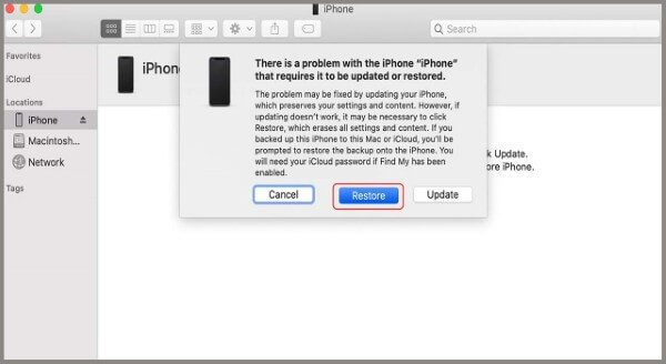 Chọn Khôi phục (Restore)