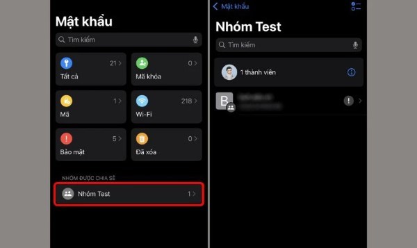 Thêm mật khẩu cần chia sẻ vào nhóm