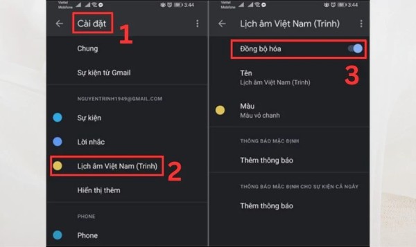 Nhấn bật tính năng Đồng bộ hóa