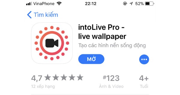 Tải và cài đặt ứng dụng intoLive cho iPhone