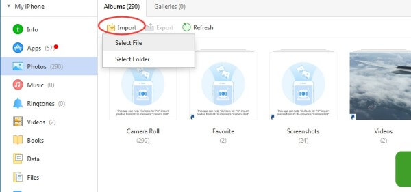 Chọn Import để tải video từ máy tính