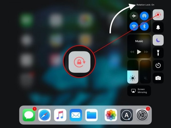 Bật tính năng Lock Rotation cũng khiến iPad không xoay được màn hình