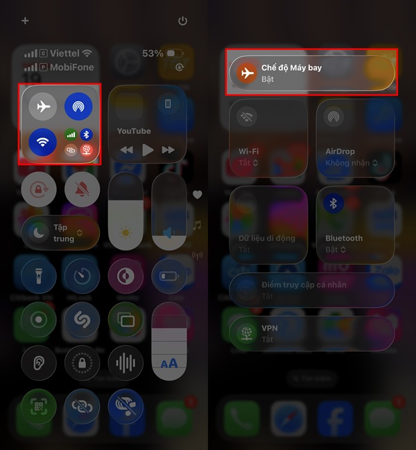 Bật/ Tắt chế độ Máy bay