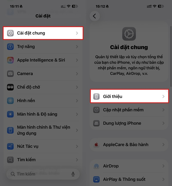 Cập nhật Cấu hình mạng