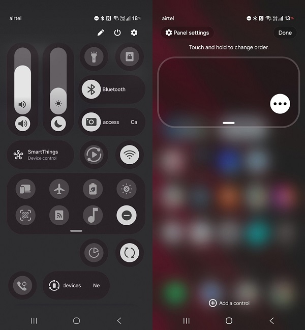 Bảng điều khiển nhanh hoàn toàn tùy biến 