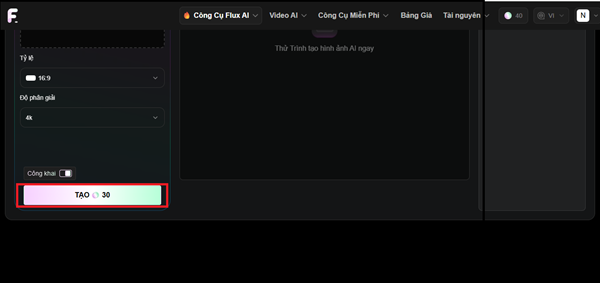 Nhấn nút Tạo (Generate) để xem kết quả