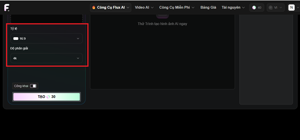 Điều chỉnh các thông số kỹ thuật