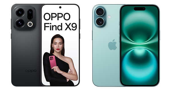 So sánh OPPO Find X9 với iPhone 16