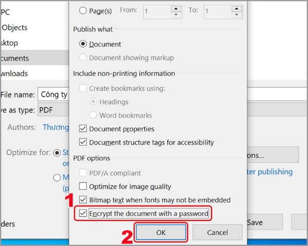 Kích hoạt mật khẩu bảo vệ 