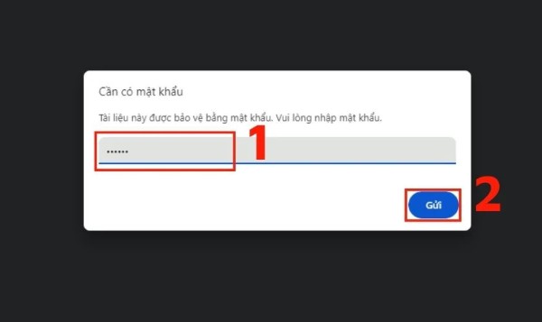 Nhập mật khẩu mở file