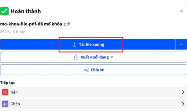 Nhấn Tải file xuống