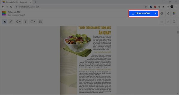 Chọn Tải File xuống để lưu file đã sửa về máy
