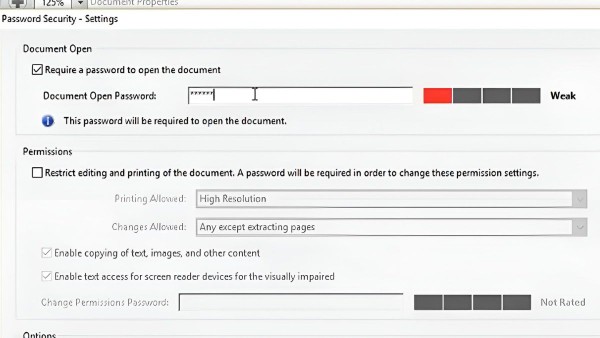 Thiết lập mật khẩu cho file