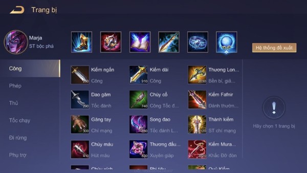 Gợi ý cách lên đồ cho Marja