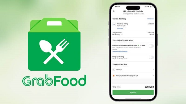 Dịch vụ đặt món trực tuyến GrabFood thuộc ứng dụng Grab