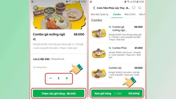 Nhấn "Thêm vào giỏ hàng"