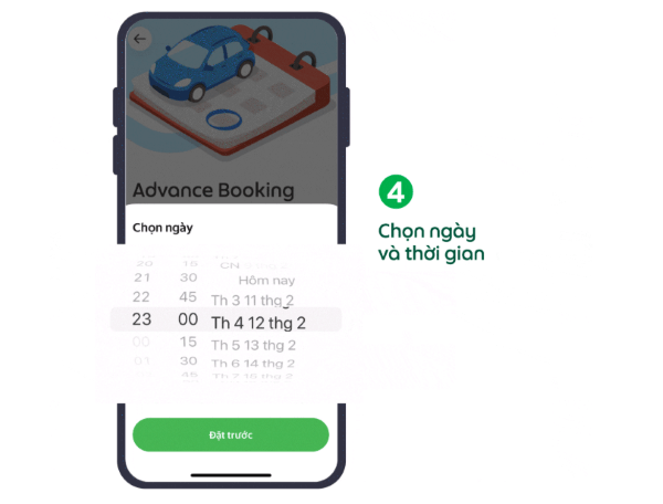 Chọn Ngày và Thời gian bắt đầu chuyến đi