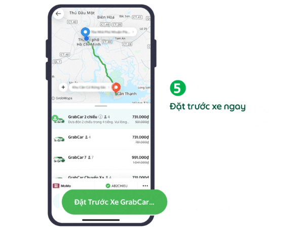 Nhấn Đặt trước xe ngay