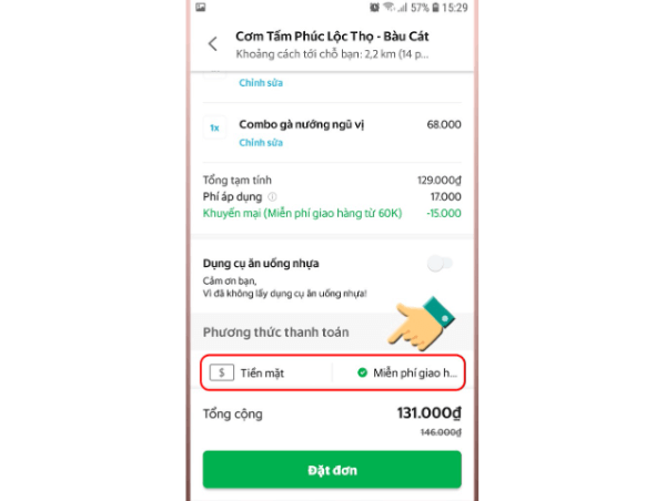 Chọn phương thức thanh toán