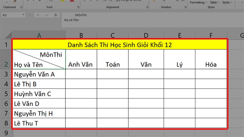 Những lợi ích của việc kẻ ô trong Excel mang lại