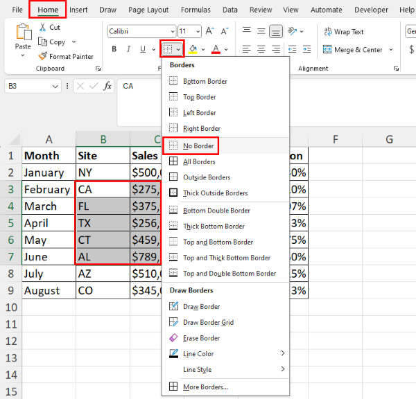 Chọn vào No Border