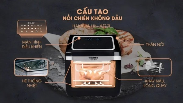 Cấu tạo cơ bản của nồi chiên không dầu