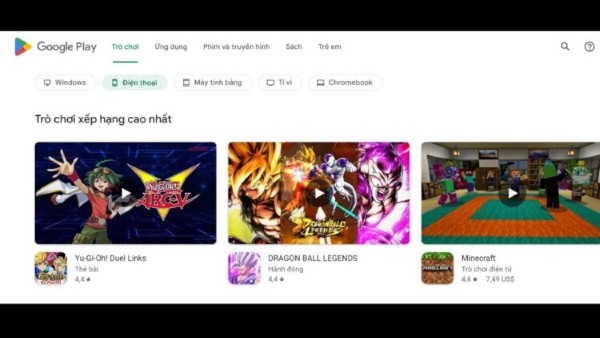 Mở ứng dụng Google Play