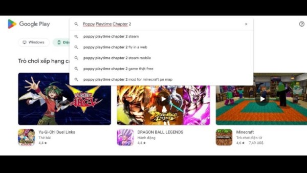 Nhập cụm từ tìm kiếm "Poppy Playtime"