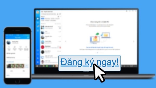 Nhấn Đăng ký tài khoản Zalo mới