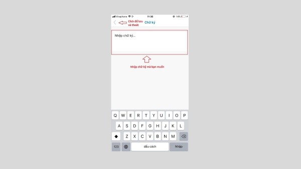Điền thông tin cá nhân muốn hiển thị