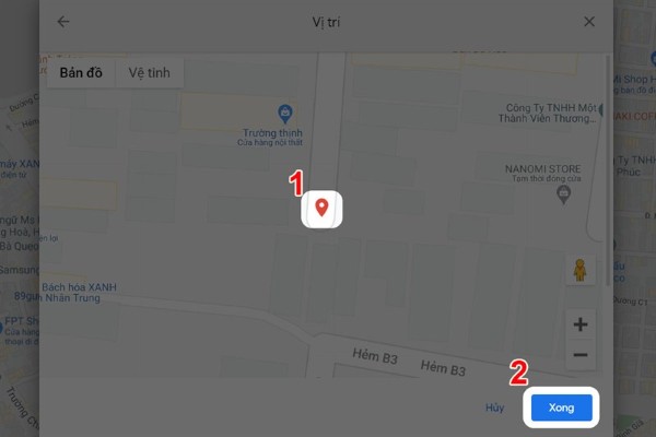 Tìm địa điểm đã tạo trước đó