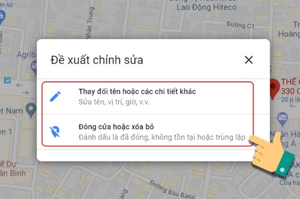Tiến hành chỉnh sửa hoặc xóa địa điểm