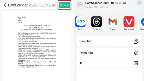 Chọn “Chia sẻ”