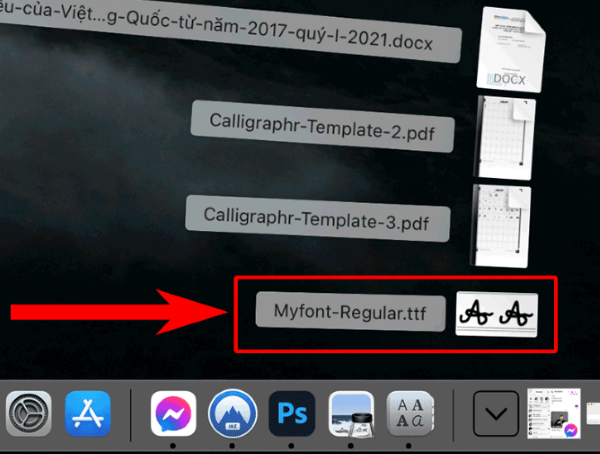 Tải font dưới định dạng .TTF hoặc .OTF về máy