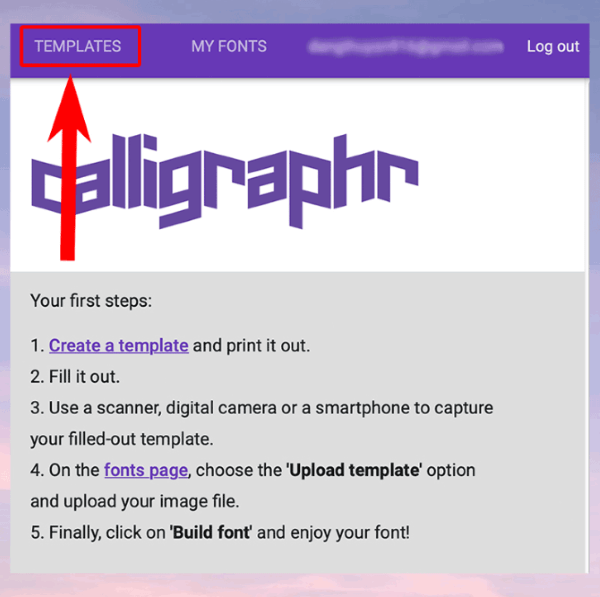Chọn “TEMPLATES”