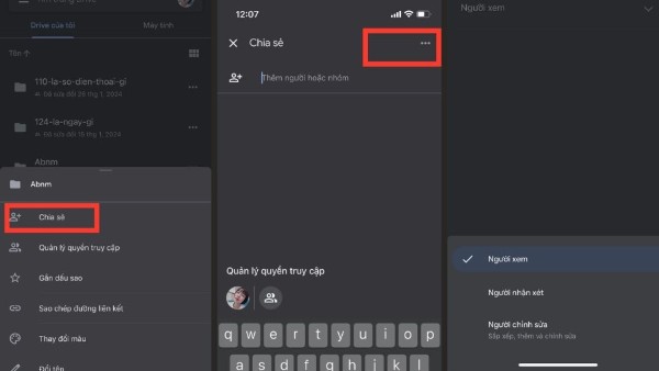 Nhấn biểu tượng ba chấm góc phải 