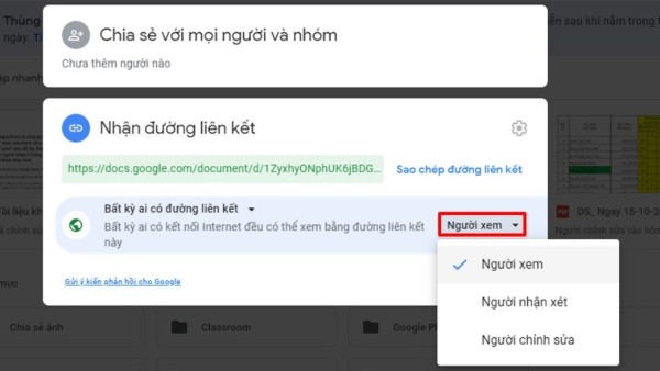 Sao chép đường dẫn để gửi cho người khác