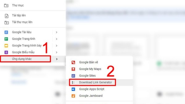 Chọn “Ứng dụng khác” > “Download Link Generator”