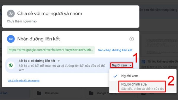 Tùy chọn tại mục “Quyền truy cập”