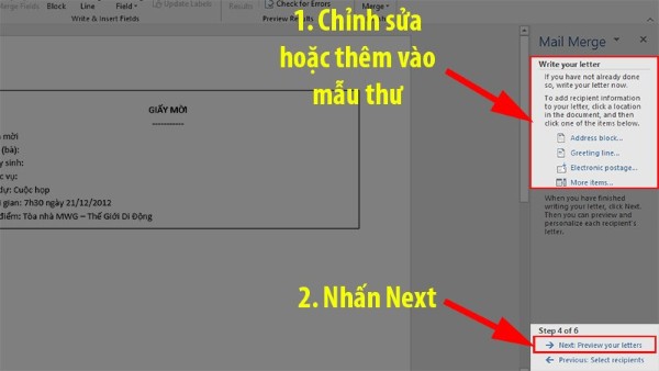 Thêm hoặc chỉnh sửa các nội dung trong thư mẫu