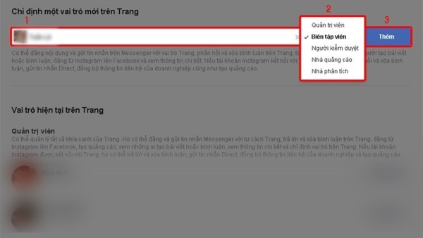 Nhập tên hoặc email của người cần thêm quyền