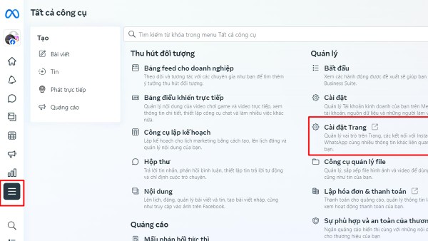 Chọn Trang > Cài đặt trang